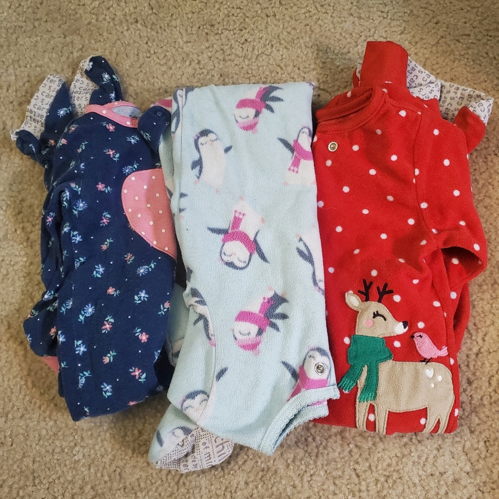 Carter's 12 Months Girl Fleece Footie Pajamas